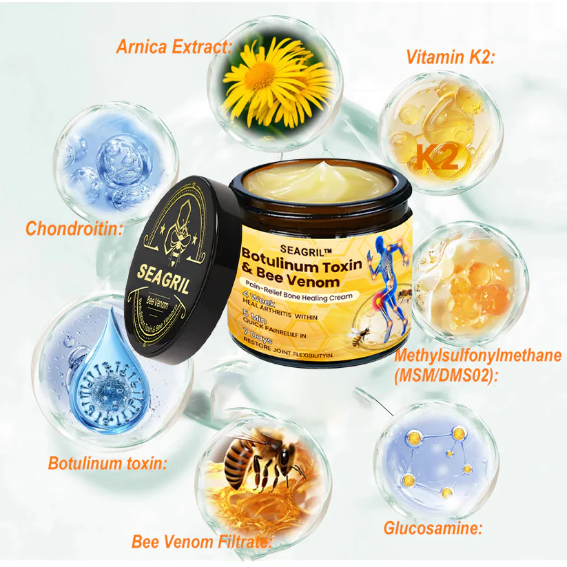 🎁Flash Sale - SEAGRIL™ Botulinum Toxin & Bee Venom Pain-Relief Bone Healing Cream🐝💎