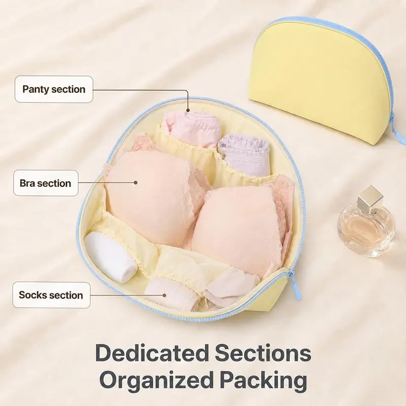 ✨ 3-in-1 Travel Underwear Storage Bag – Keep Bras, Panties & Socks Neatly Organized Anywhere