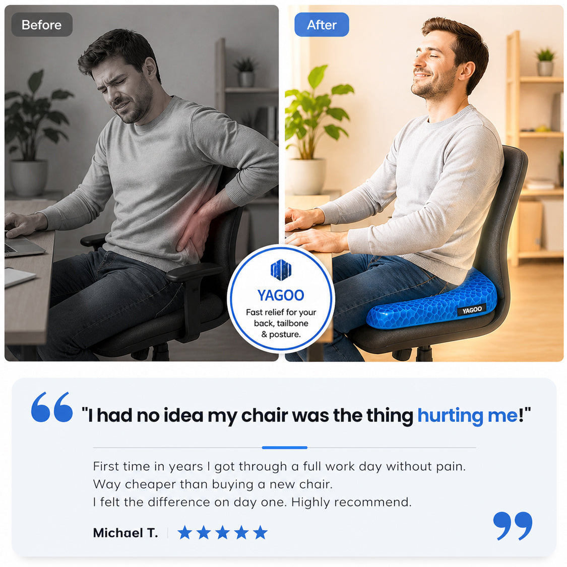 Turn Any Chair Into Pain-Free Comfort With Yagoo