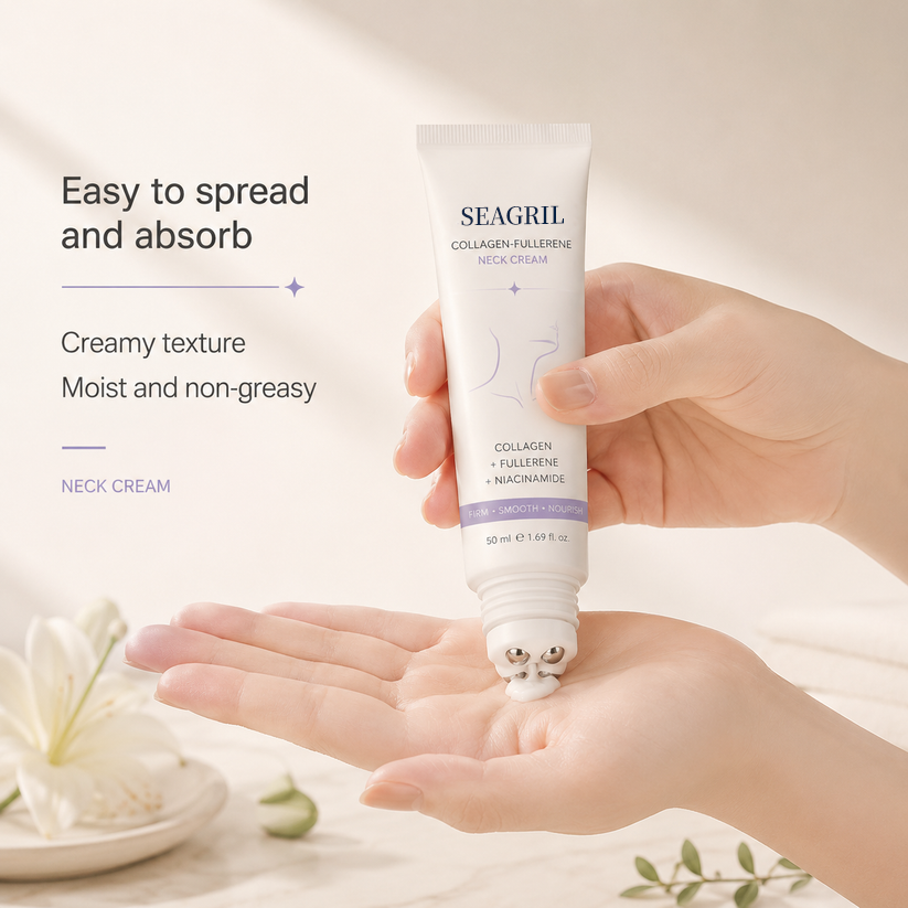 SEAGRIL™ 5-Roller Neck Firming Cream – Collagen & Hyaluronic Acid for Smoother, Tighter-Looking Neck Skin