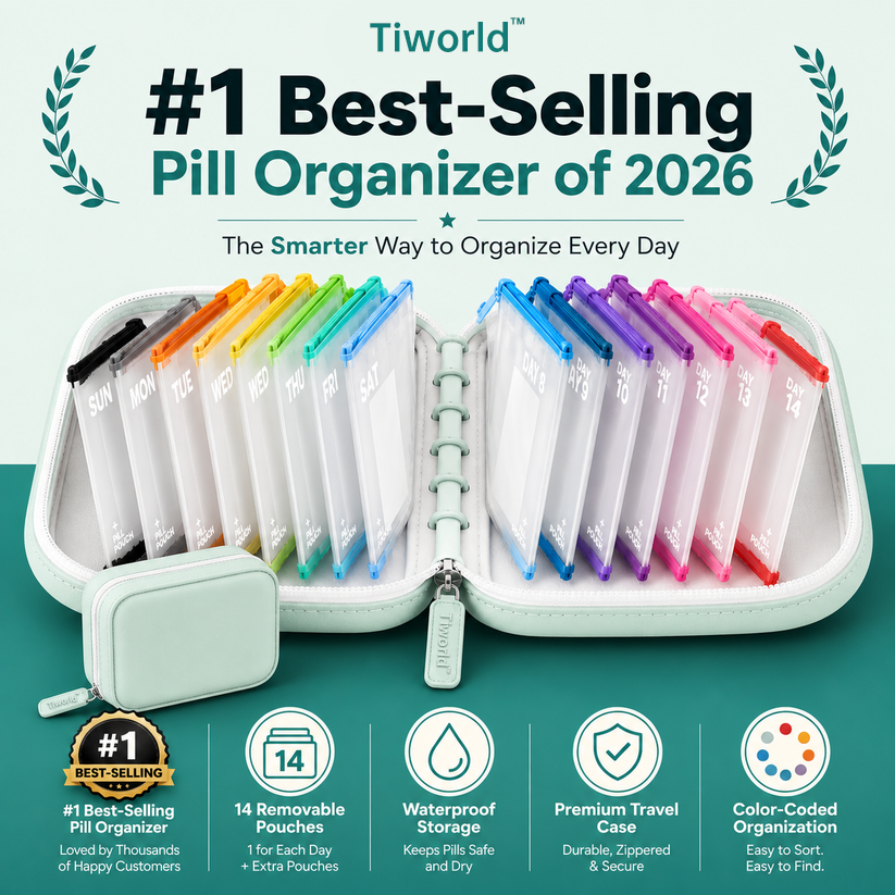 Tiworld– Waterproof Weekly Pill Organizer