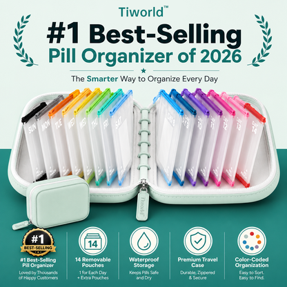 Tiworld– Waterproof Weekly Pill Organizer