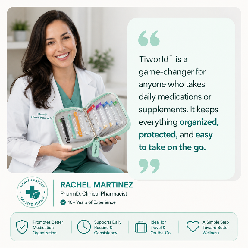 Tiworld– Waterproof Weekly Pill Organizer