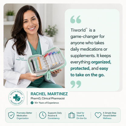 Tiworld– Waterproof Weekly Pill Organizer