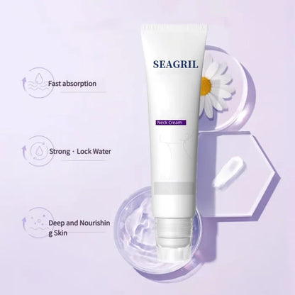 Roller Massage Neck Cream 🧴 Collagen & Hyaluronic Acid | Firms Neck, Reduces Wrinkles & Double Chin