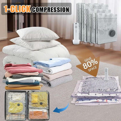 Cordless Travel Vacuum Bag Set for Space-Saving Packing